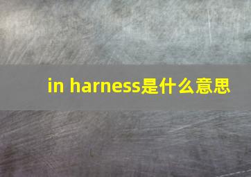 in harness是什么意思